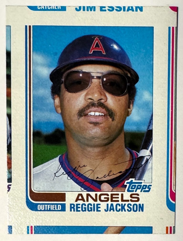 Reggie Jackson 1982 Topps Traded Uncut Partial Panel #47T -California Angels/HOF