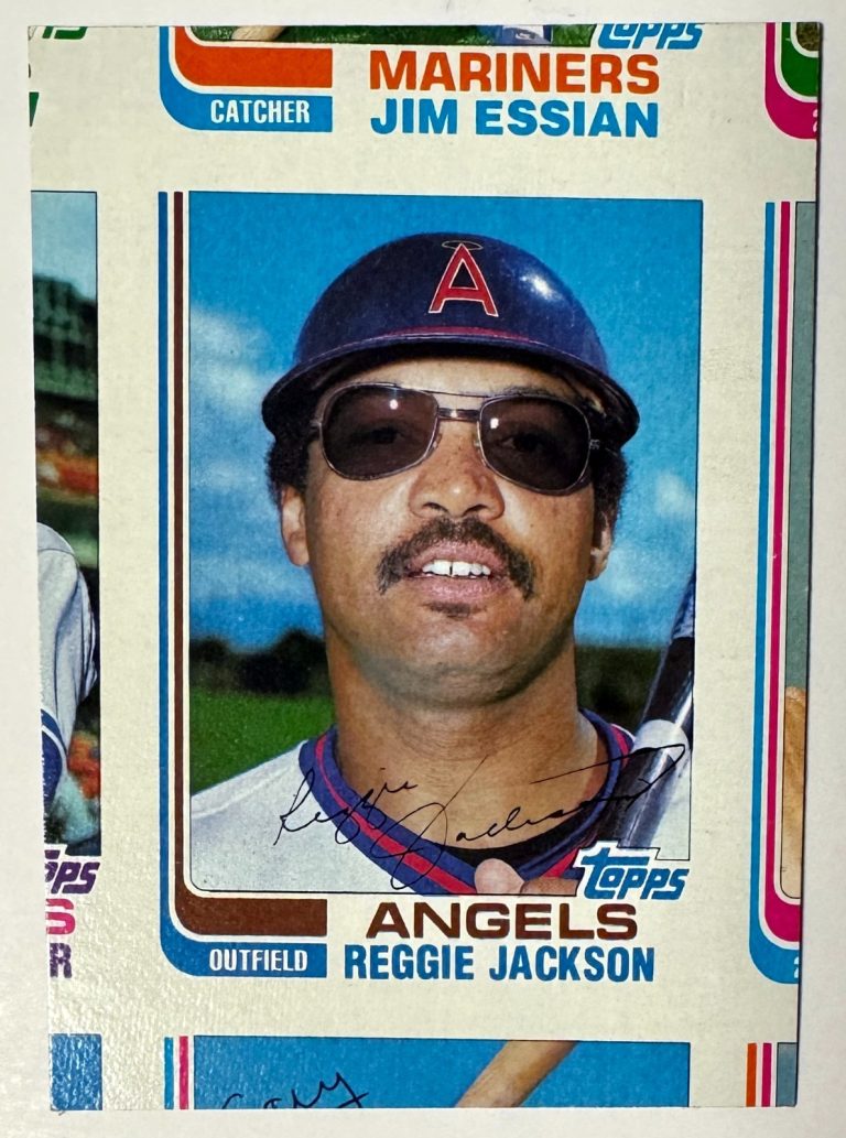 Reggie Jackson 1982 Topps Traded Uncut Partial Panel #47T -California Angels/HOF