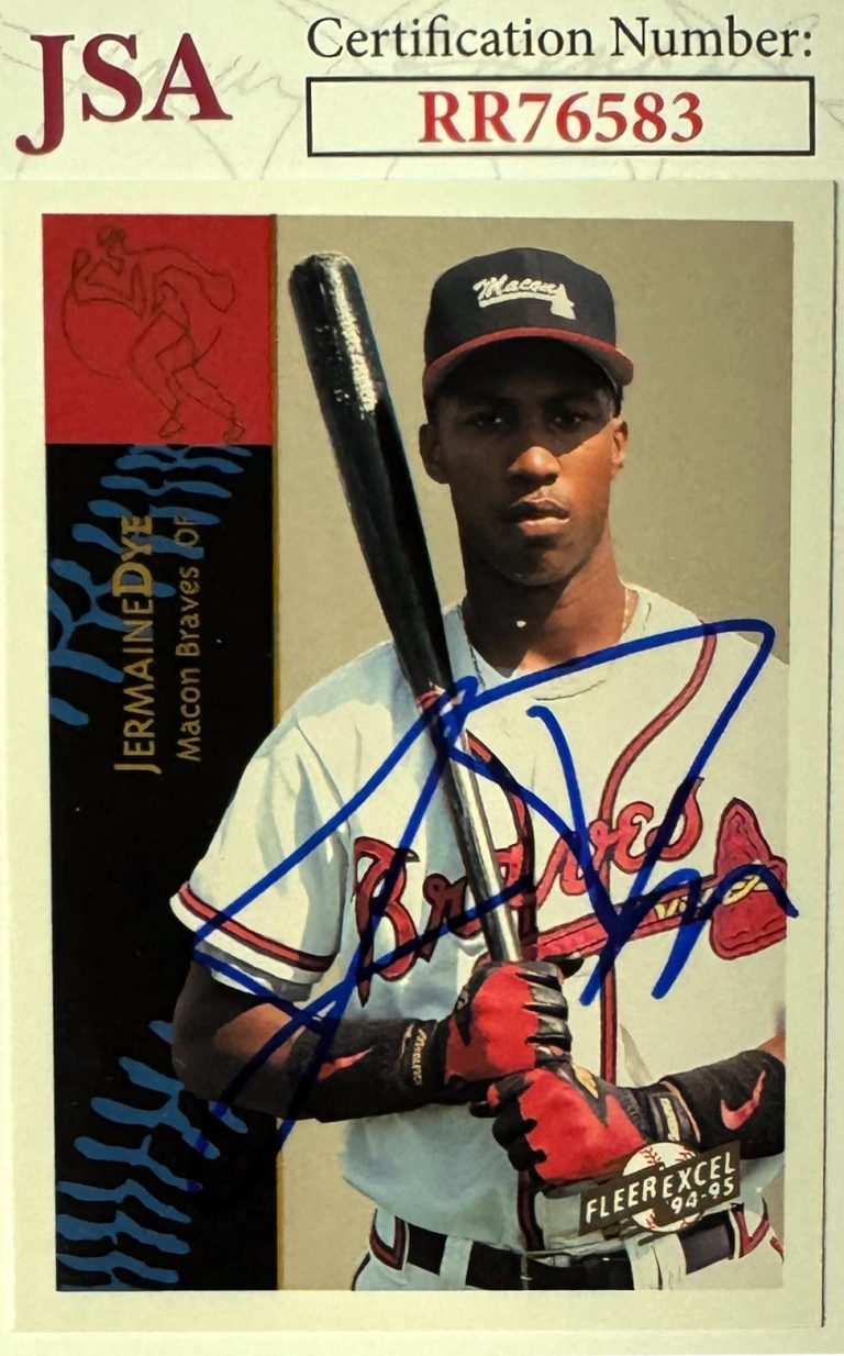 Jermaine Dye 1994-95 Fleer Excel Rookie On Card Auto (RC) #149- JSA WS MVP