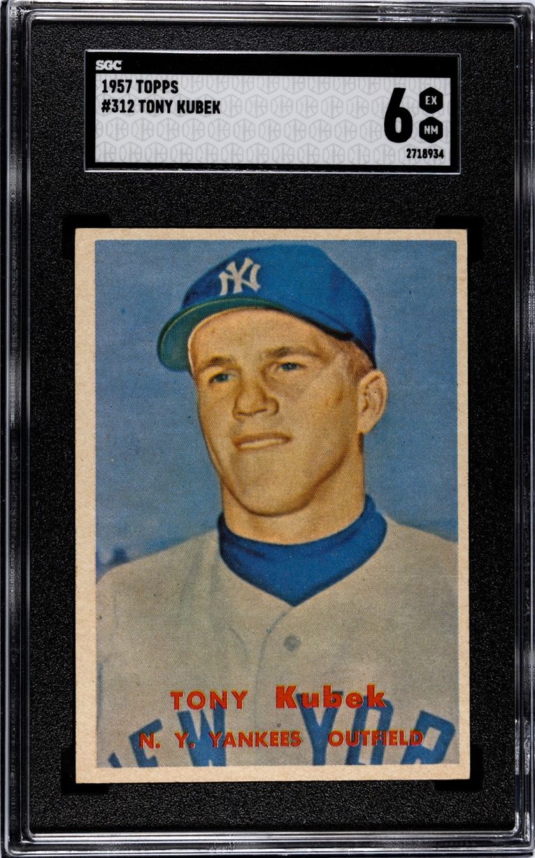 Tony Kubek 1957 Topps Rookie Card (RC) #312- SGC Graded 6 EX-NM-New York Yankees