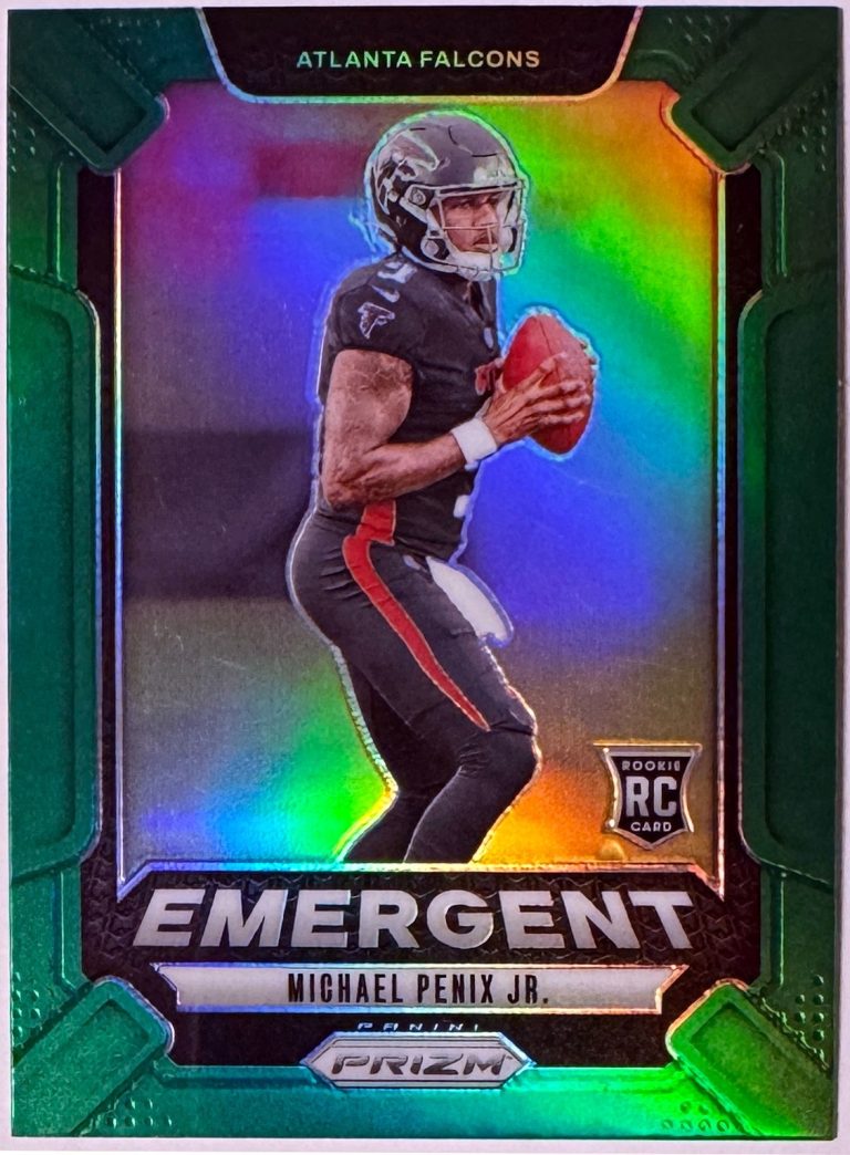 Michael Penix Jr 2024 Panini Prizm Emergent Green Rookie Card (RC) #20 (Falcons)