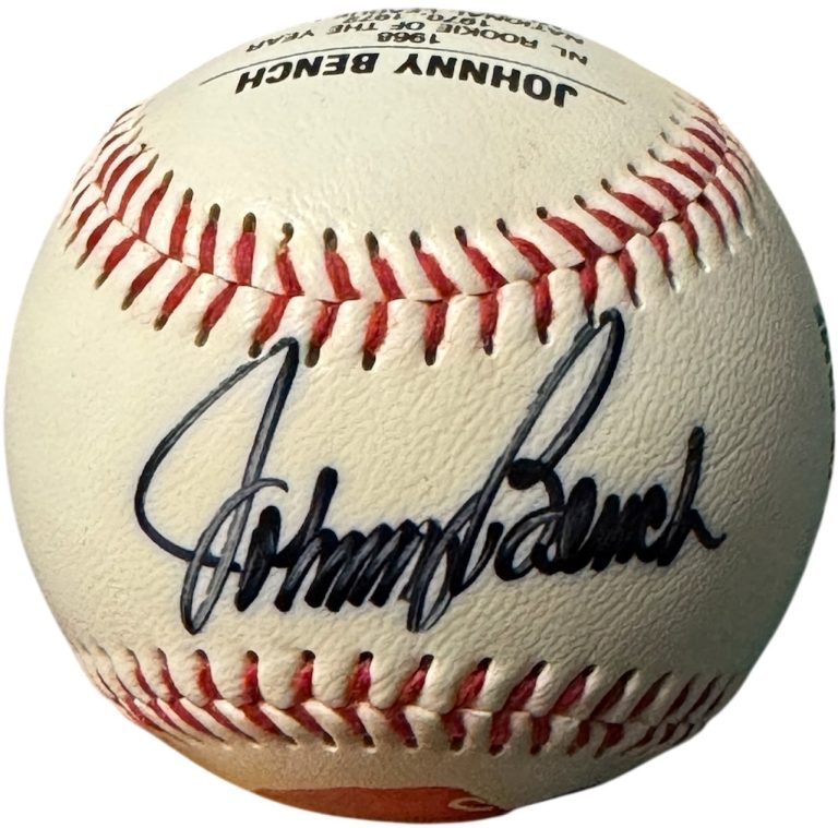 Johnny Bench signed Fotoball USA MLB Baseball /500 - COA- Cincinnati Reds/HOF