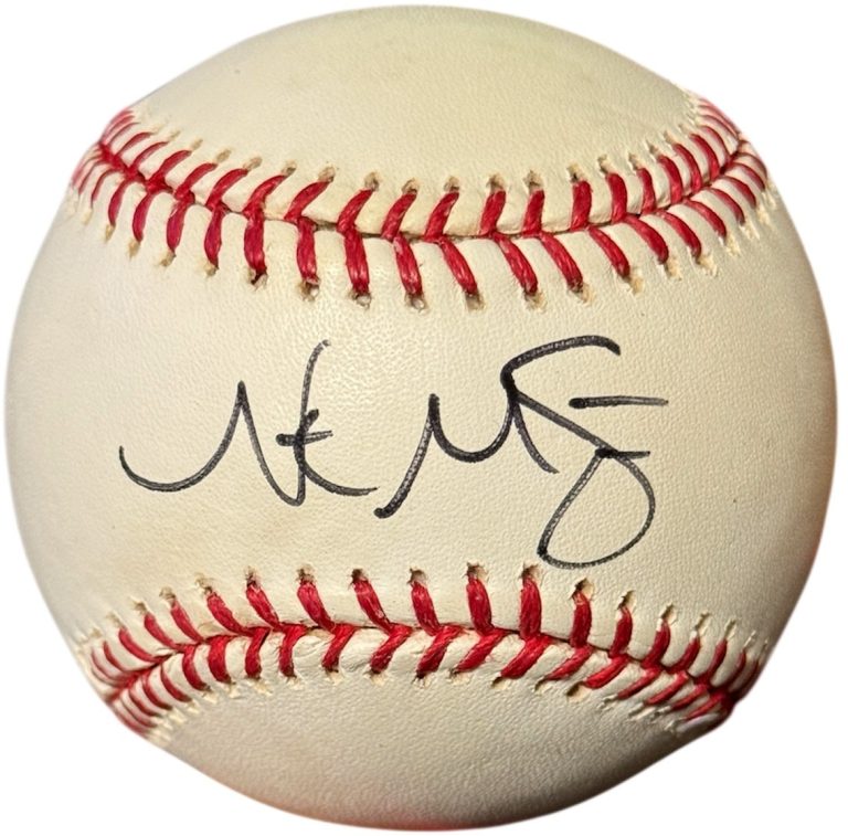 Nate McLouth signed Official Rawlings Major League Baseball minor tone- COA 08GG