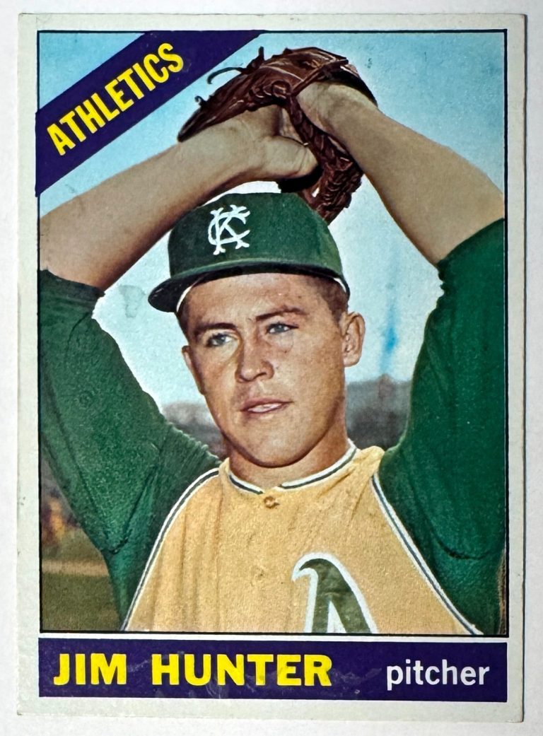 Jim Catfish Hunter 1966 Topps Card #36-  (A's/2nd Year/HOF/CY)