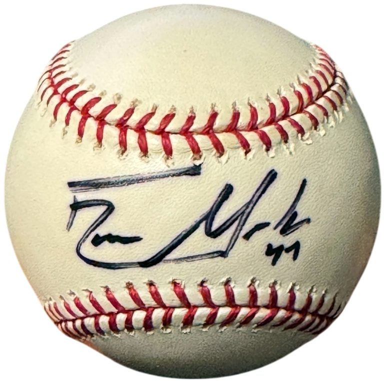 Evan Meek signed Official Rawlings Major League OML Baseball #47- COA (Pirates)