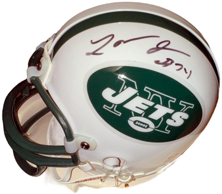 LaMont Jordan signed New York Jets Riddell NFL Mini Helmet #34- Playoff HOLOGRAM