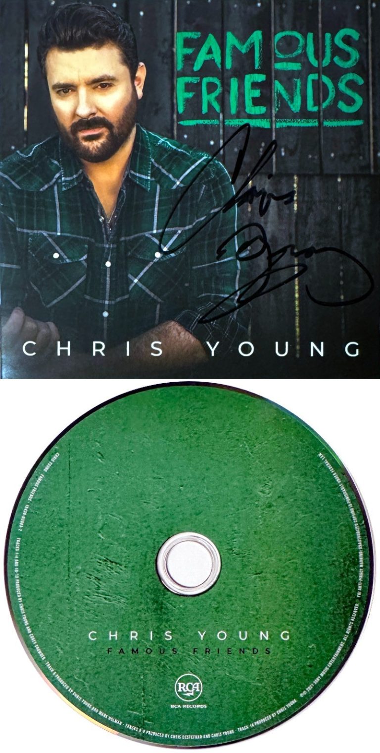 Chris Young signed 2021 Famous Friends Album Cover Booklet & CD– COA Country/Pop