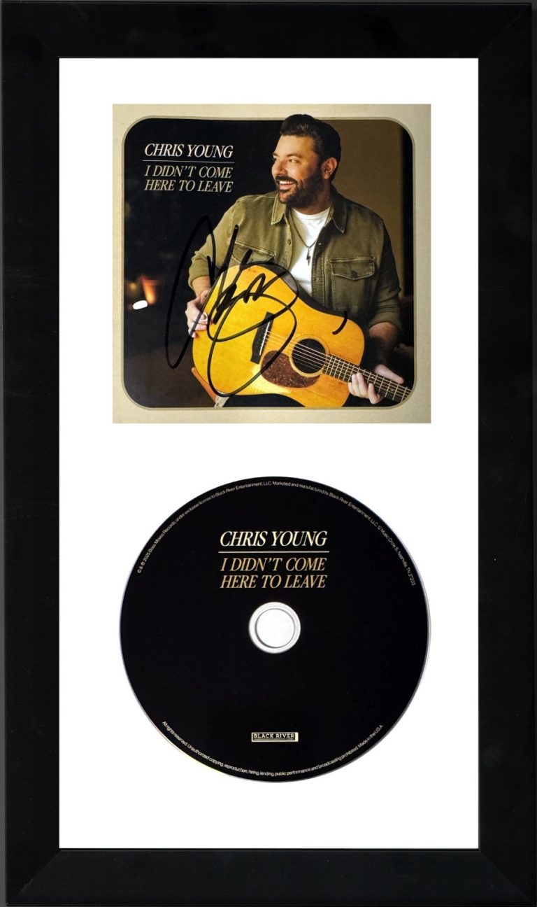 Chris Young signed  I Didn't Come Here to Leave Boots Ground CD Cover Framed-COA
