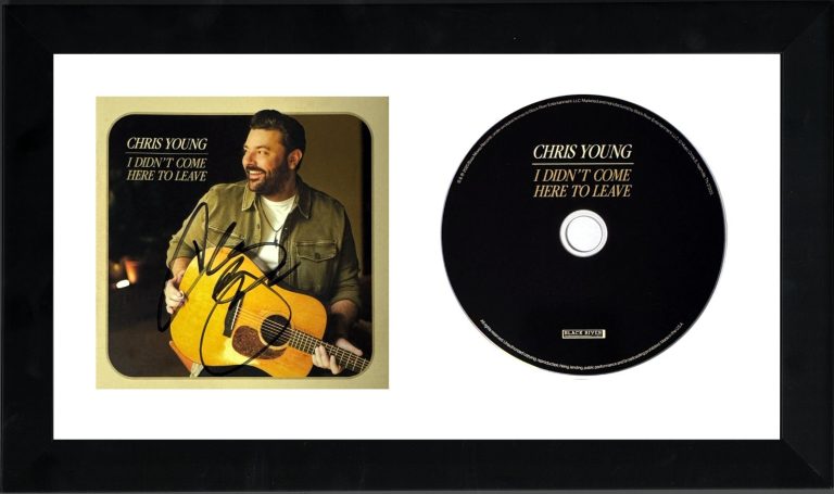 Chris Young signed  I Didn't Come Here to Leave Boots Ground CD Cover Framed-COA