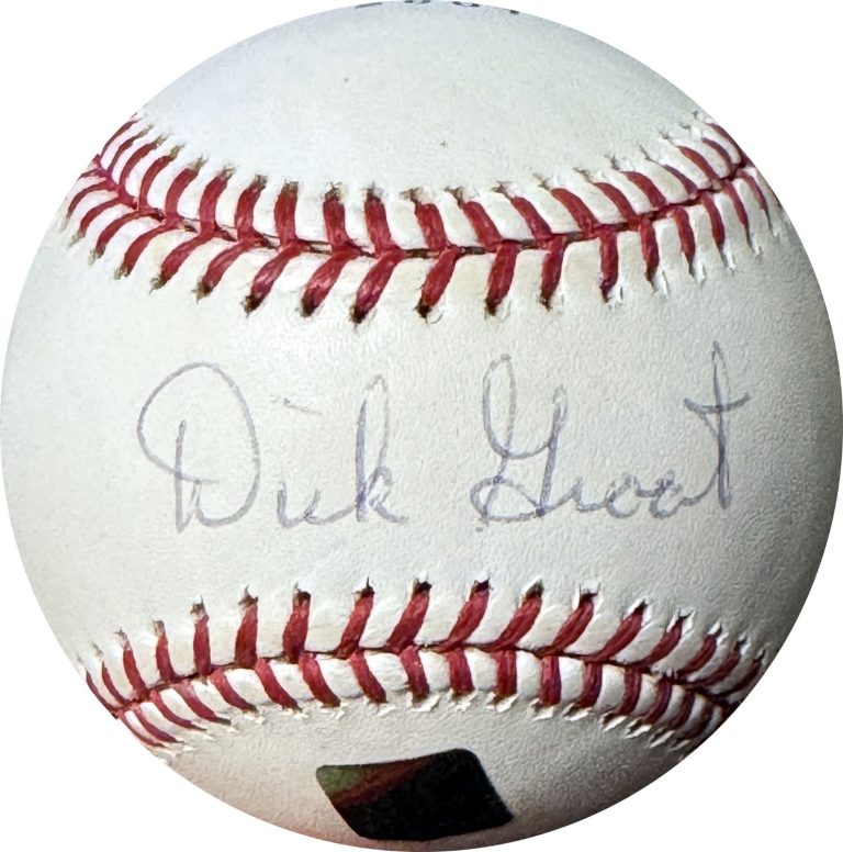 Dick Groat signed Rawlings Official Major League Baseball light sig - Topps Holo