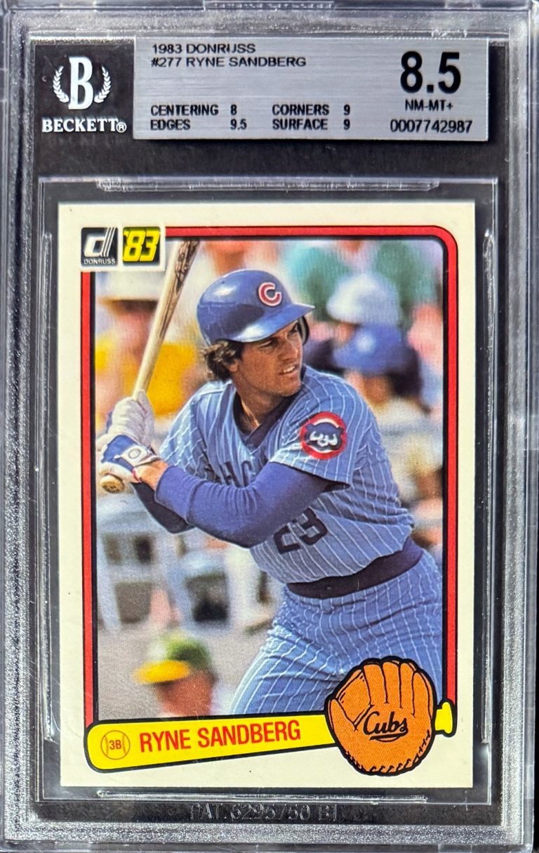 Ryne Sandberg 1983 Donruss Rookie Card (RC) #277- Beckett/BGS Graded 8.5 NM-MT+