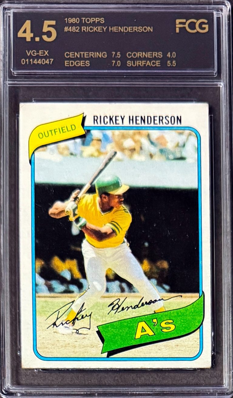 Rickey Henderson 1980 Topps Oakland Rookie Card (RC) #482-  FCG Graded 4.5 VG-EX