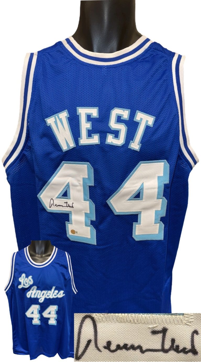 Jerry West signed Los Angeles Blue TB Custom Pro Jersey - SportsMemorabilia Holo