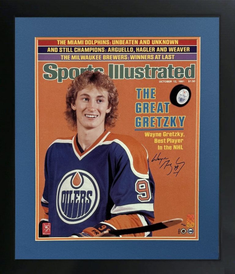 Wayne Gretzky signed 1981 Sports Ill Oilers 16x20 Photo Framed- Gretzky Holo/COA
