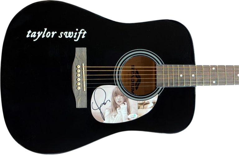 Taylor Swift Signed 2024 Tortured Poets 41 Inch FS Black Acoustic Guitar - JSA