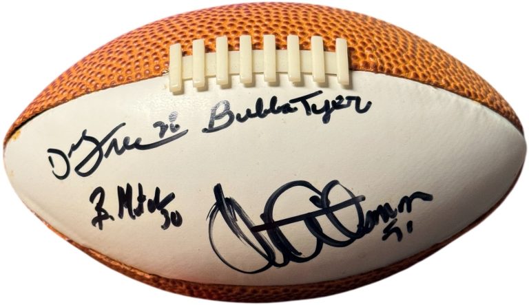 Washington signed Mini Football 4 sigs-Darrell Green/Mitchell/Buba Tyer/Coleman