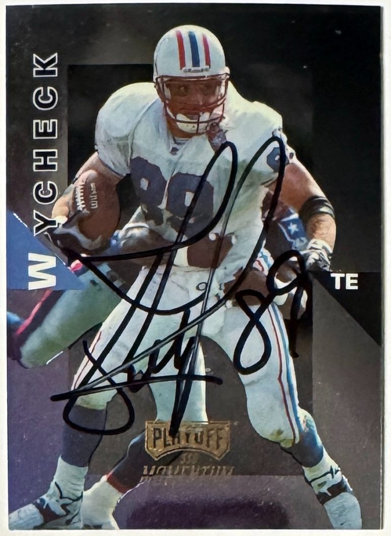 Frank Wycheck signed 1998 Playoff SSD Momentum On Card Auto Tennessee #241 - COA