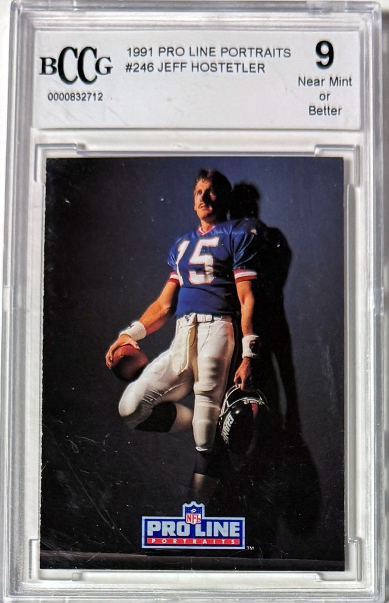Jeff Hostetler 1991 Pro Line Portraits Card #246- BCCG Graded 9 NM or Better