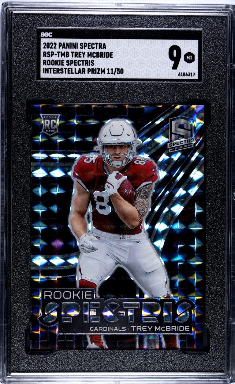 Trey McBride 2022 Spectra Rookie Spectris Prizm Card #RSP-TMB- /50- SGC Graded 9