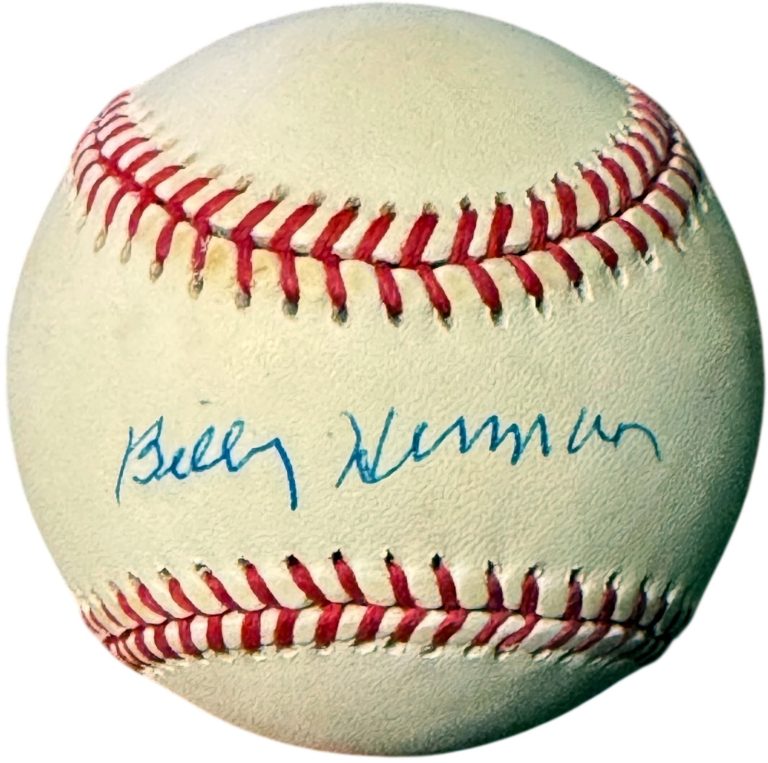 Billy Herman signed RONL Rawlings OFC National League Baseball minor tone - COA