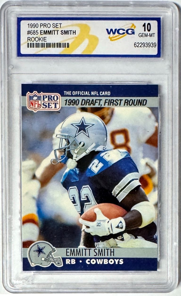 Emmitt Smith 1990 Pro Set Dallas Rookie Card (RC) #685- WCG Graded 10 Gem Mint