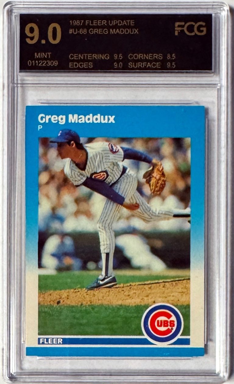 Greg Maddux 1987 Fleer Update Cubs Rookie Card (RC) #U-68- FCG Graded 9 Mint