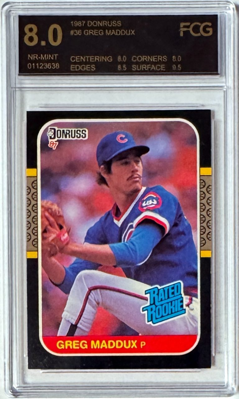 Greg Maddux 1987 Donruss Rated Rookie Card  (RC) #36- FCG Graded 8 NR-MINT