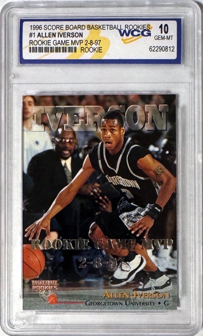 Allen Iverson 1996 Score Board Rookies Card #1-WCG Graded 10 Gem Mint Georgetown
