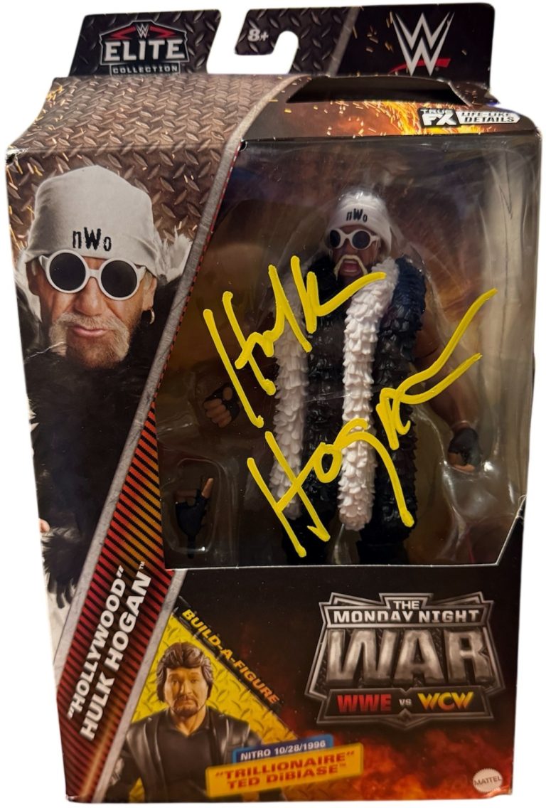 Hulk Hogan Signed WWE Mattel Elite Monday Night War Hollywood Action Figure- BAS