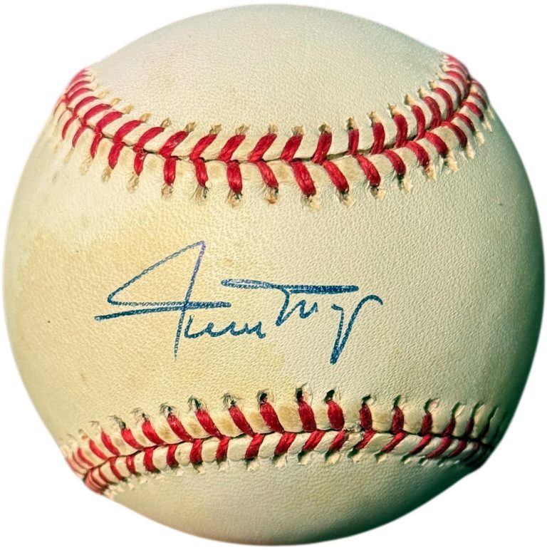 Willie Mays signed OFC Rawlings National League RONL Baseball toned- COA (HOF)