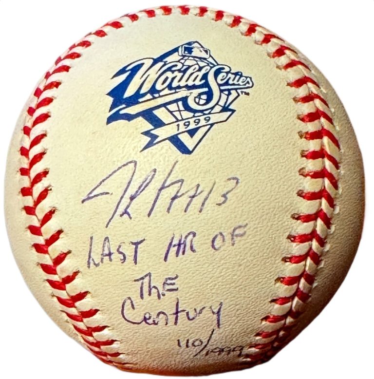 Jim Leyritz signed Rawlings Official 1999 World Series Logo Baseball Last HR-COA