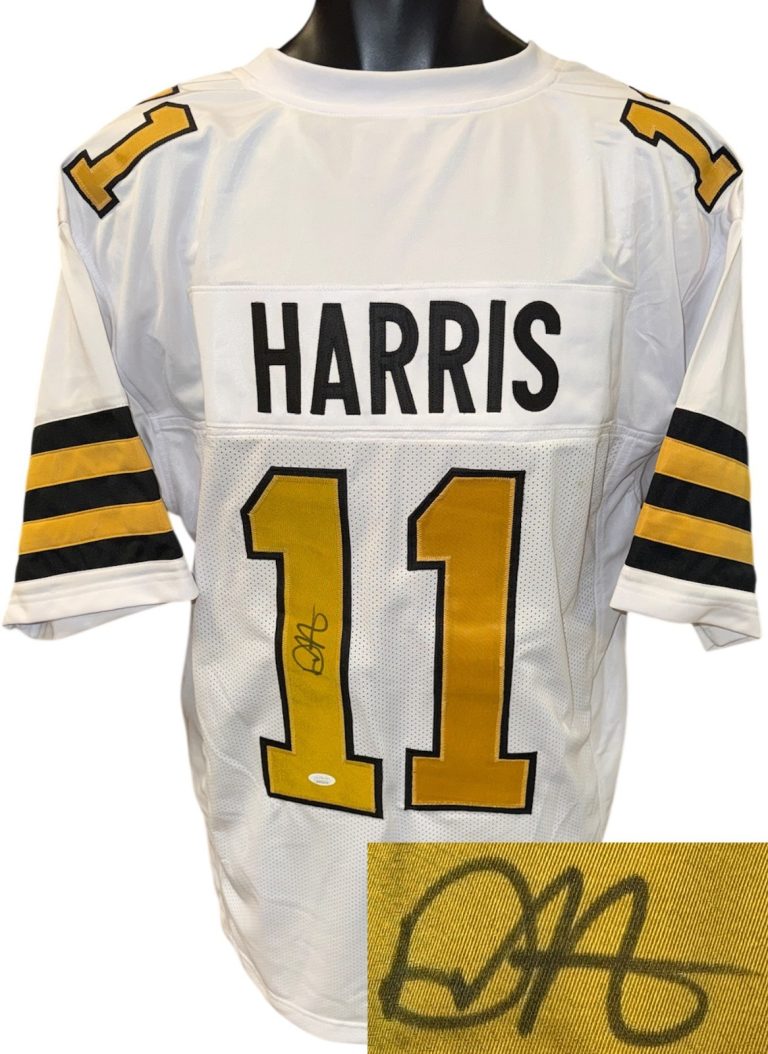 Deonte Harris signed New Orleans Custom Stitched Pro Style FB Jersey- JSA