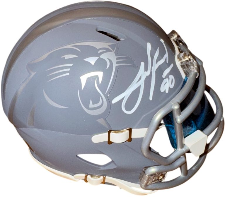 Julius Peppers signed Panthers Riddell Slate Speed Mini Helmet w/ Visor- Beckett