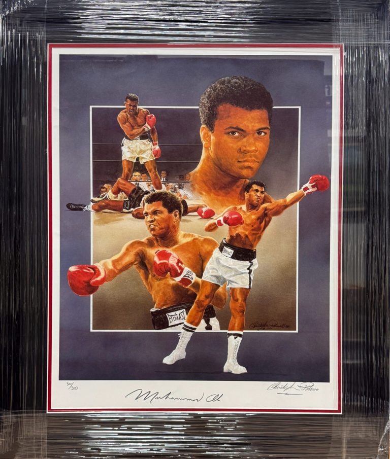 Muhammad Ali signed 1998 Fine Art 18x24 Lithograph/Print Framed /300-Beckett Rev