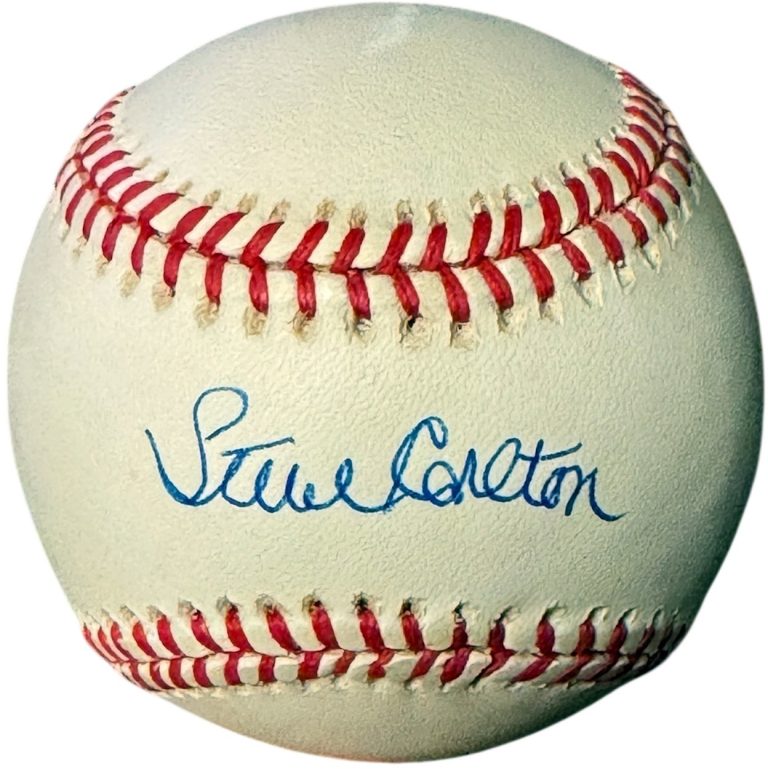 Steve Carlton signed Rawlings OFC National League Baseball minor tone- COA