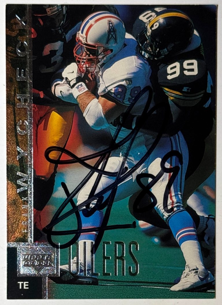 Frank Wycheck signed 1997 Upper Deck On Card Auto #203- COA (Tenn Oilers/Titans)
