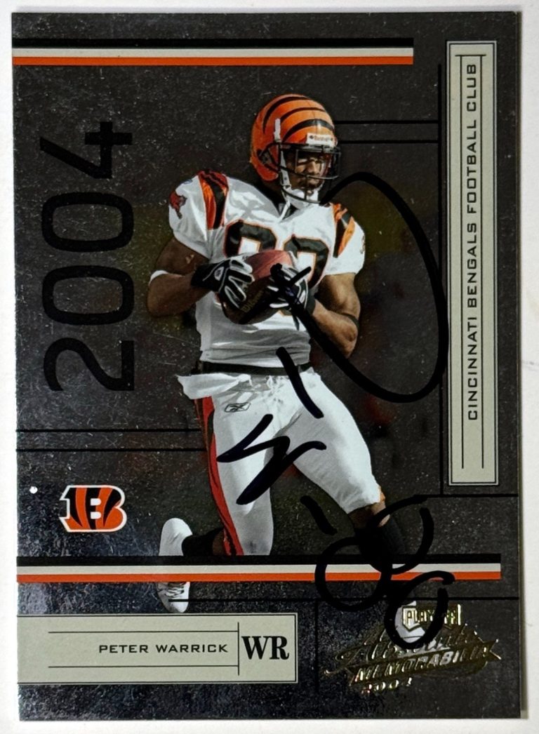 Peter Warrick 2004 Playoff Absolute Memorabilia On Card Auto #30- COA (Bengals)