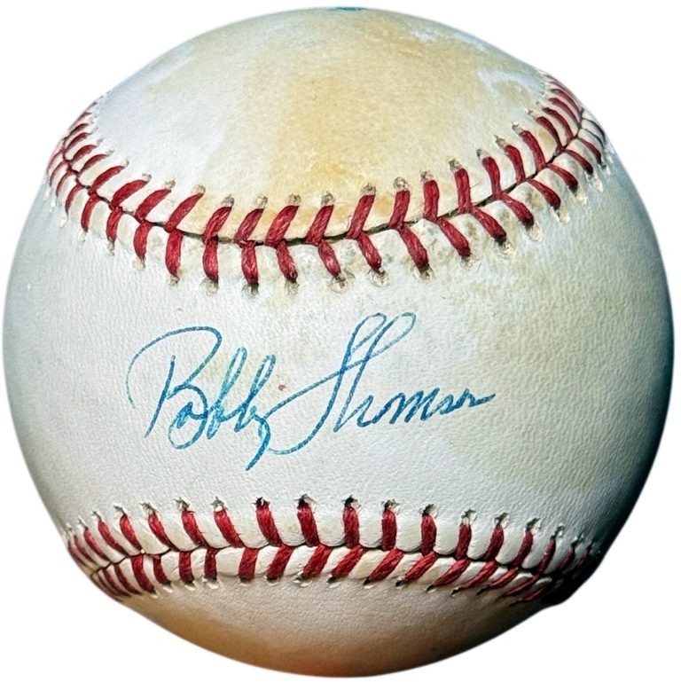 Bobby Thomson signed Rawlings Official RONL National League Baseball toned- COA