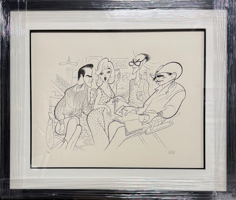 Al Hirschfeld Signed Misfits 21x27 Lithograph Framed-Monroe, Gable, Wallach /300