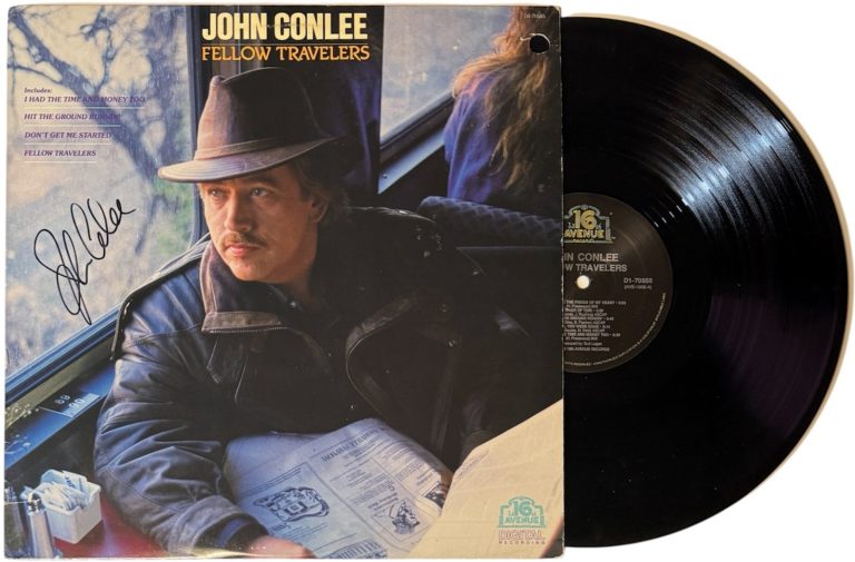 John Conlee signed 1989 Fellow Travelers Album Cover/LP/Vinyl Record- JSA