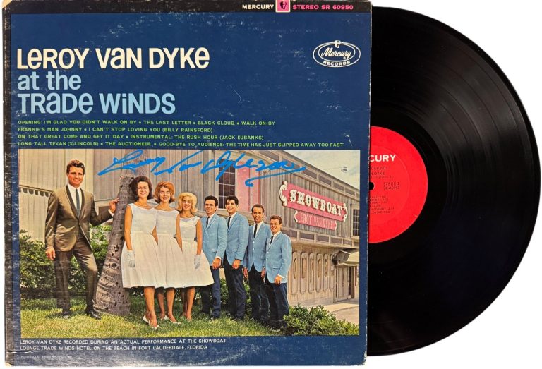 Leroy Van Dyke signed 1964 at the Trade Winds Album Cover/LP/Vinyl Record- JSA