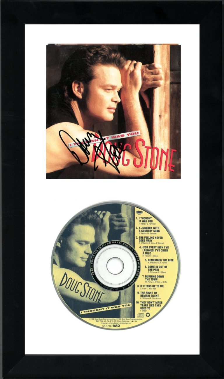 Doug Stone signed 1991 I Thought It Was You Album Cover Booklet w/ CD Framed-JSA