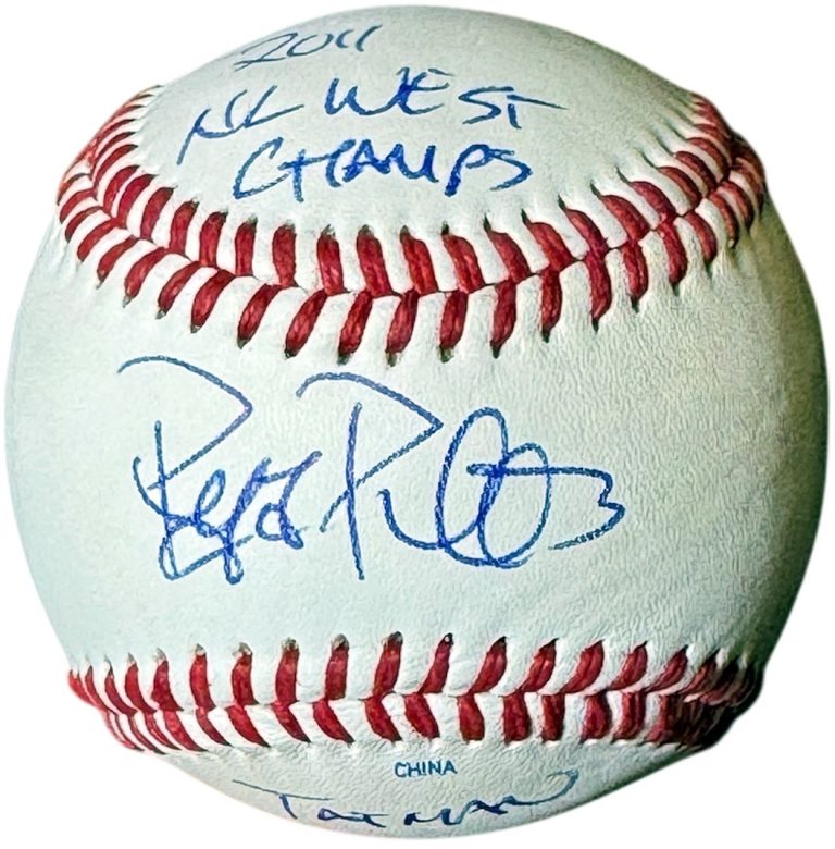 Ryan Roberts signed Rawlings OFC League Baseball TATMAN/2011 NL West Champs- COA