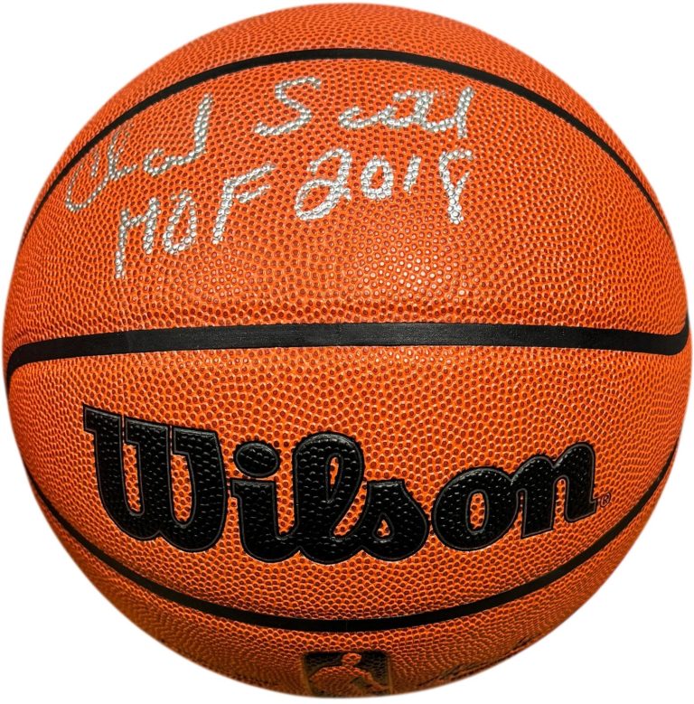 Charlie Scott signed Wilson NBA I/O Basketball HOF 2018-Schwartz Holo  (Celtics)