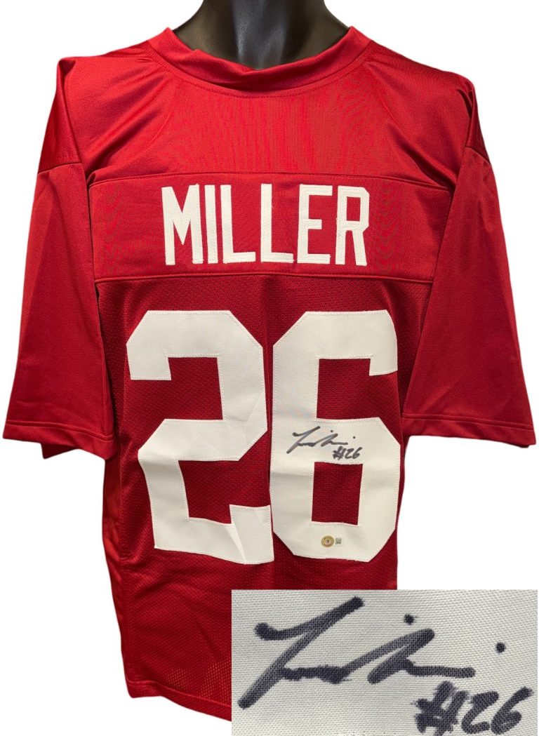 Jam Miller signed Alabama Crimson Custom Stitched College FB Jersey XL- Beckett