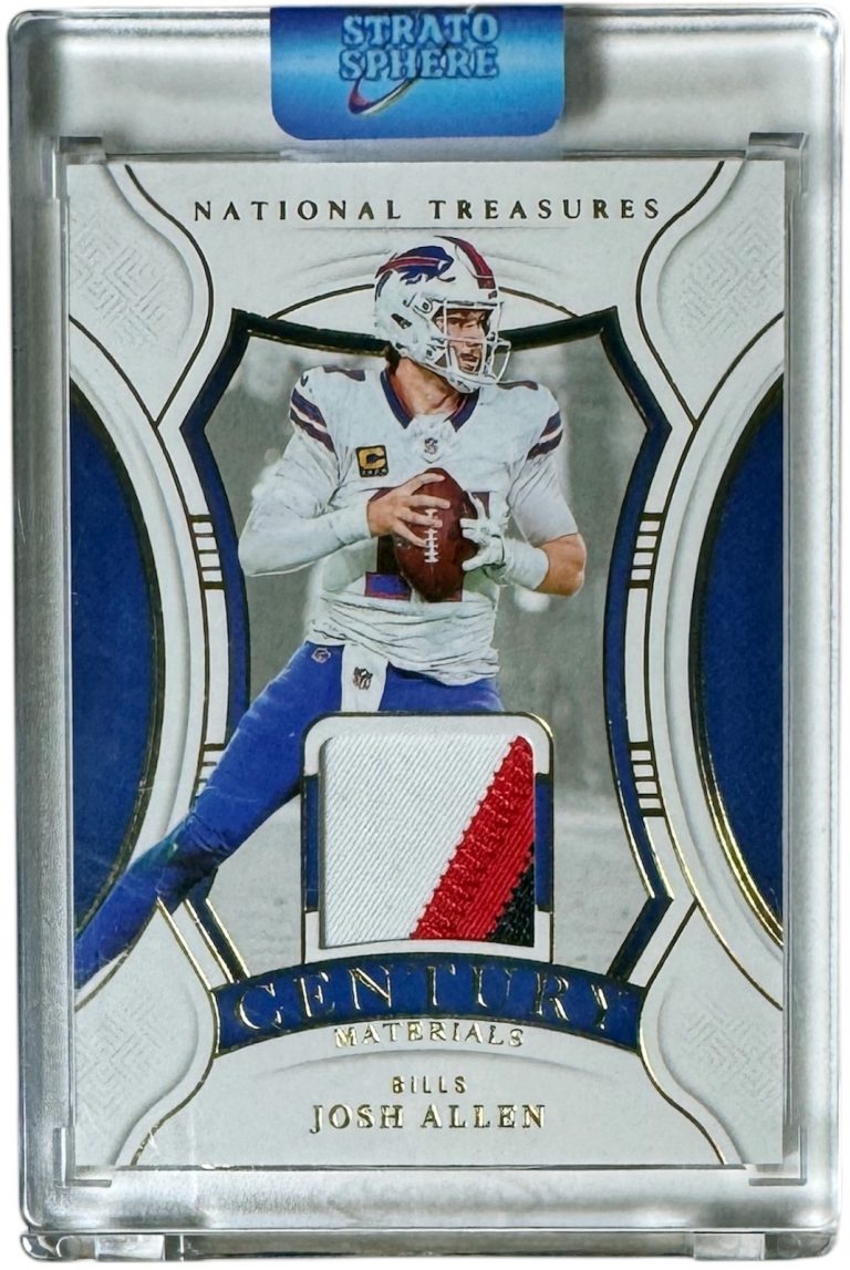 Josh Allen 2024 National Treasures Century Materials 3 Color Patch Gold Card /49