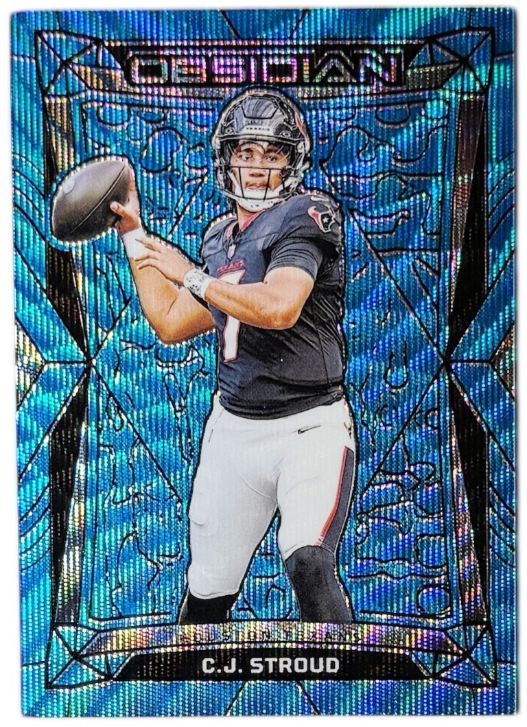 CJ Stroud 2024 Panini Obsidian International Blue Wave Card #77  Houston Texans