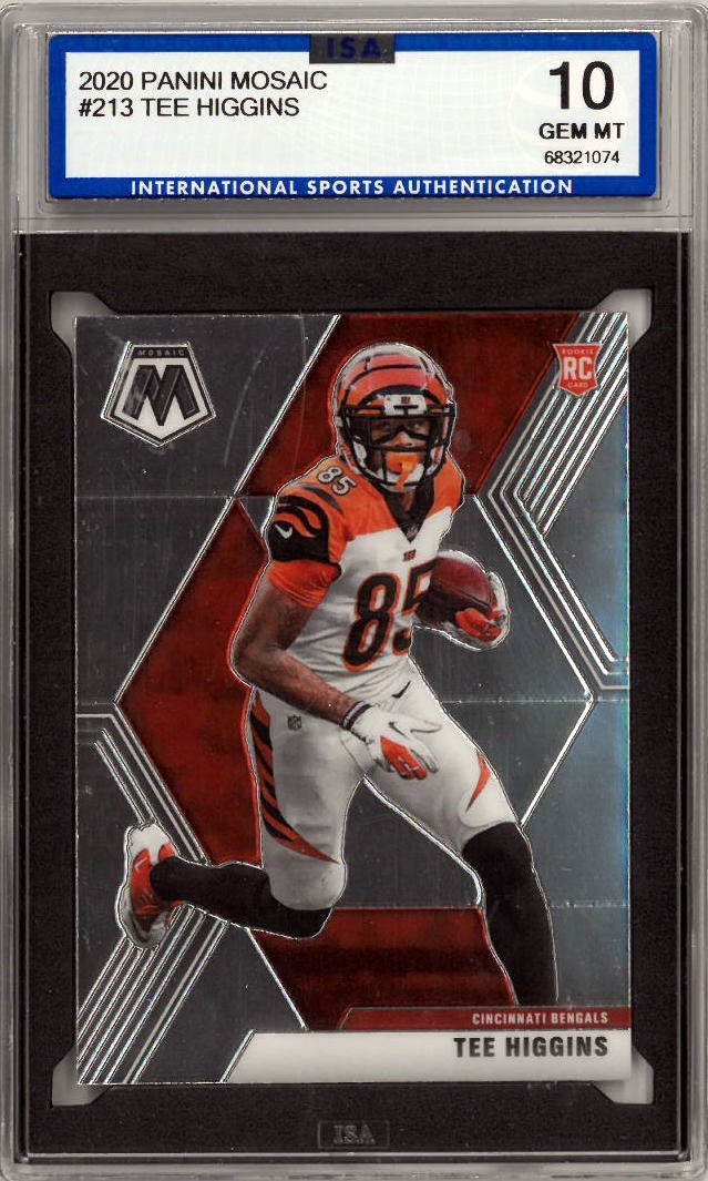 Tee Higgins 2020 Panini Mosaic Rookie Card (RC) #213 - ISA Graded 10 Gem Mint