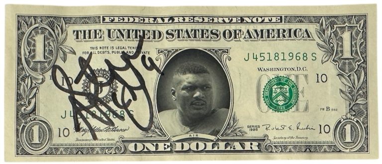 Steve McNair signed 1995 United States Federal Reserve Note/Dollar Bill- Beckett