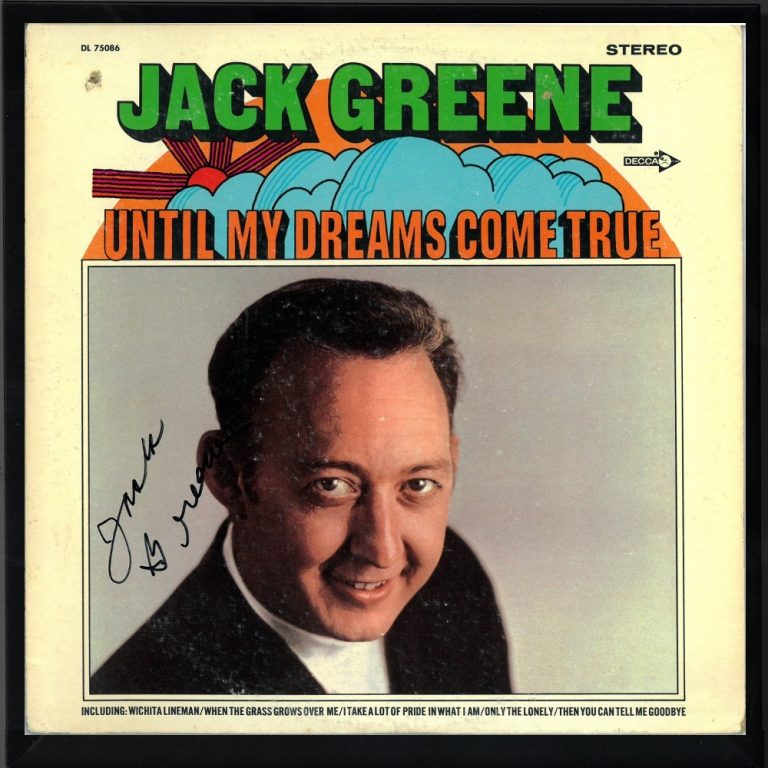 Jack Greene signed '69 Until My Dreams Come True Album Cover/LP/Vinyl Framed-JSA